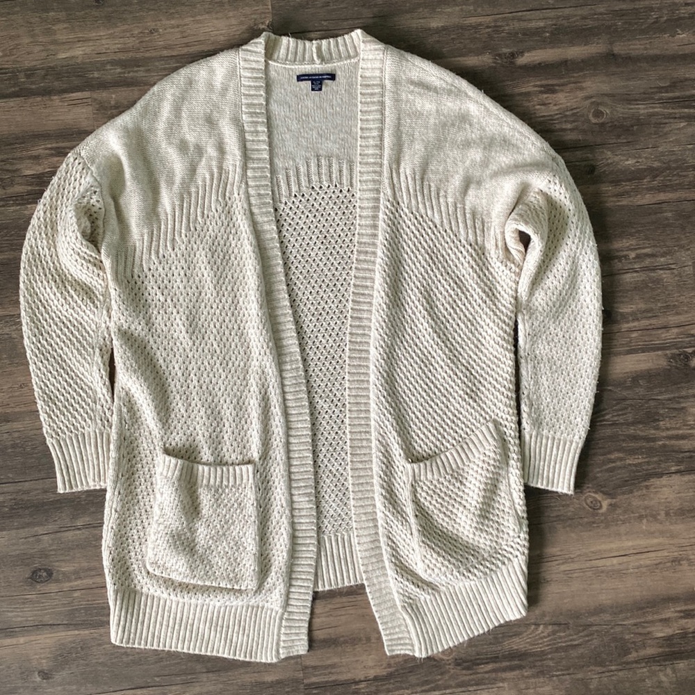 American Eagle long cream cardigan size XL